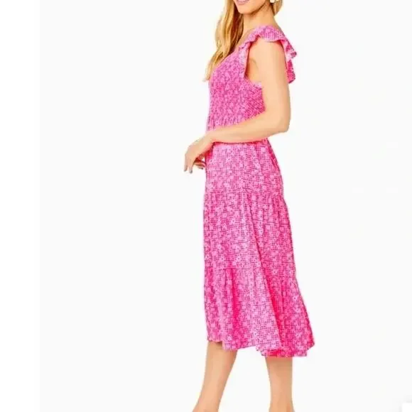lilly pulitzer jilly smocked midi dress Lilly Pulitzer Jilly Smocked Midi Dress